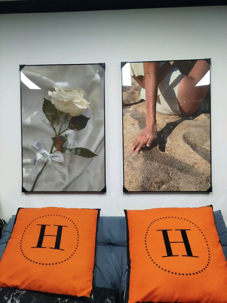 샤넬 장미 선물 대형 그림액자 그림 액자 팝아트 인테리어소품 명품그림 명품액자 꽃 곰인형 콜라보 인테리어--3