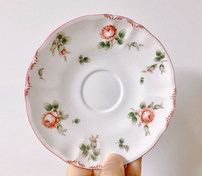 [1조 가격]단종 빈티지 니코(NIKKO) 핑크 로즈 패턴 찻잔 겸 커피잔--3