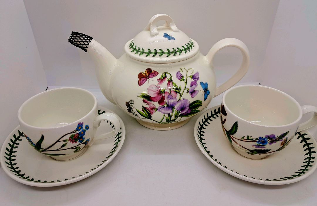 영국정품 포트메리온 Britain 티폿1.1L 찻잔2조(미사용--1