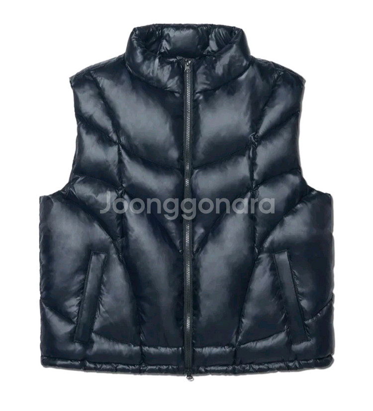 노매뉴얼 덕다운 패딩조끼 L사이즈 (글로시 블랙)--0