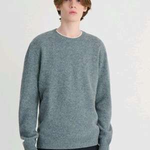 [95] 로가디스 24FW 셔틀랜드 울 세미 오버 핏 라운드 스웨터 그린