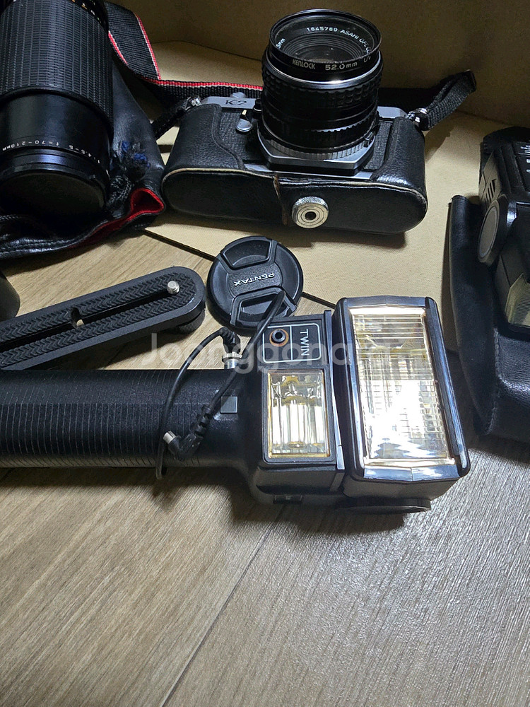 펜탁스 K2 필림카메라 + 렌즈 플래시 세트--1