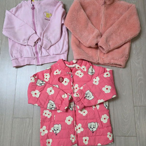 여아 120 겨울 외투 3벌(베베드피노 패딩, 피카츄, 뽀글이)
