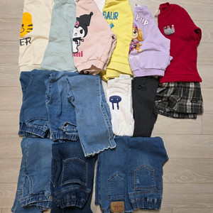 여아 120 겨울옷 박스 15벌(쿠로미,퍼피구조대,치마,기모청바지 등)