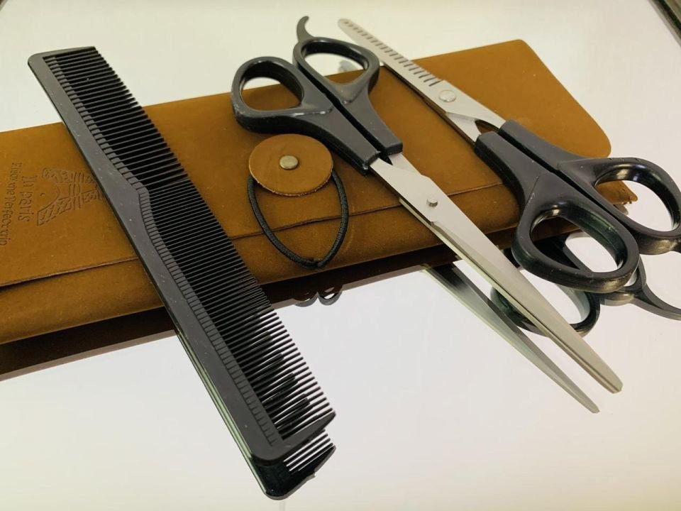 새 초보자용 미용 가위 세트 1번 헤어 틴닝 선물--4