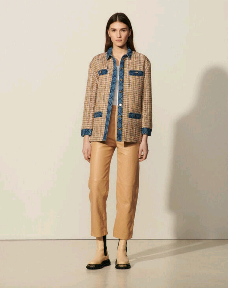 산드로 크리스틴 멀티 트위드 데님 자켓 34--2