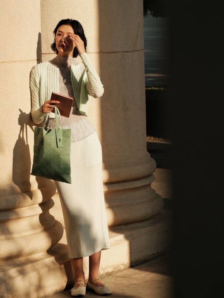 이세이미야케 젤리피쉬 가디건&해칭 스커트--5