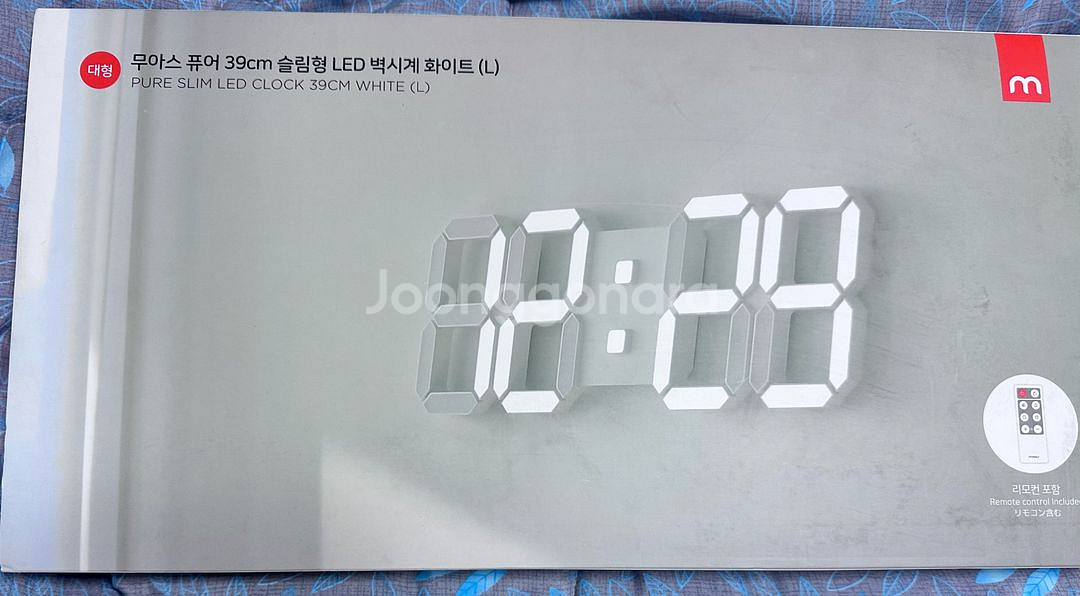 무아스 퓨어 39cm LED 벽시계 라지 화이트--0