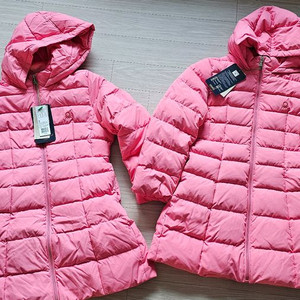 베네통 키즈 핑크 구스경량 패딩 140