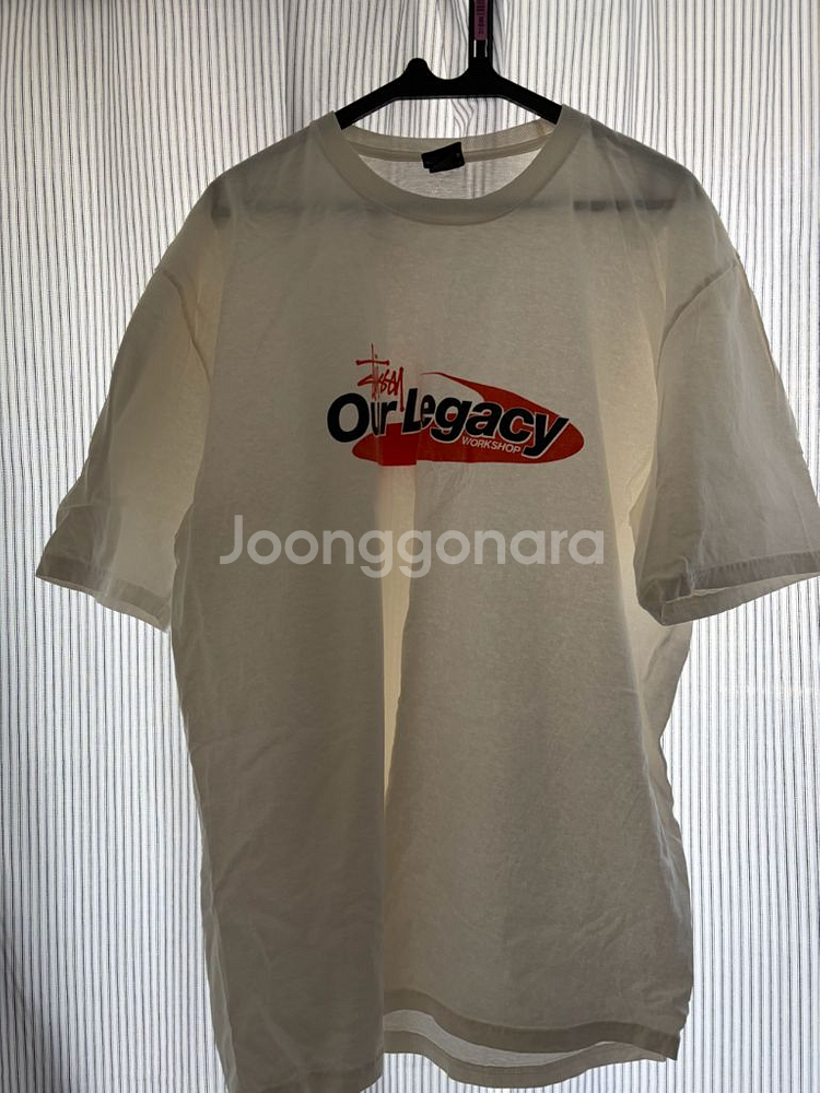 스투시 x 아워레가시 콜라보 티셔트 화이트--1