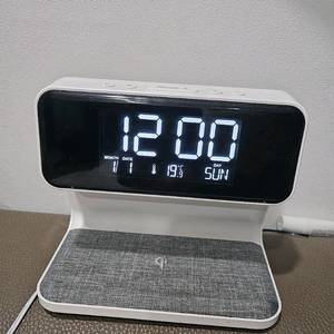 무아스 고속 무선충전 무드등 알람시계