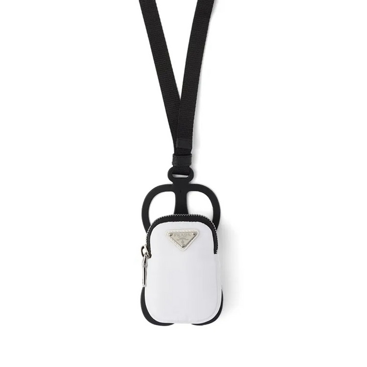 새상품 프라다 리나일론 폰홀더 케이스 스트랩 지갑 파우치 화이트 이미지
