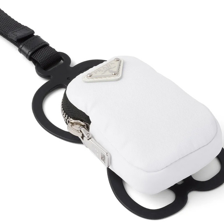 새상품 프라다 리나일론 폰홀더 케이스 스트랩 지갑 파우치 화이트 이미지