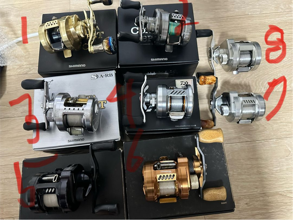 각종 장구통 낚시 베이트릴(시마노, 다이와, 메가배스) 이미지