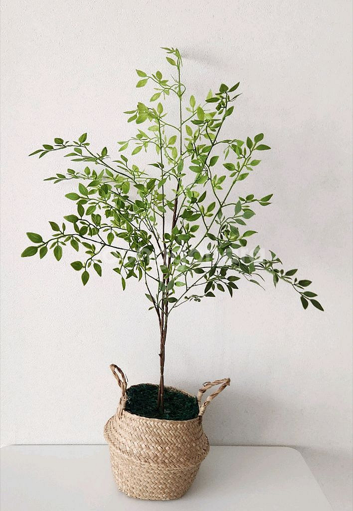 새상품)싱그러운 화초 조화 해초바구니--0