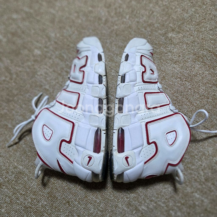 (270) 나이키 에어 모어 업템포 바시티레드--8