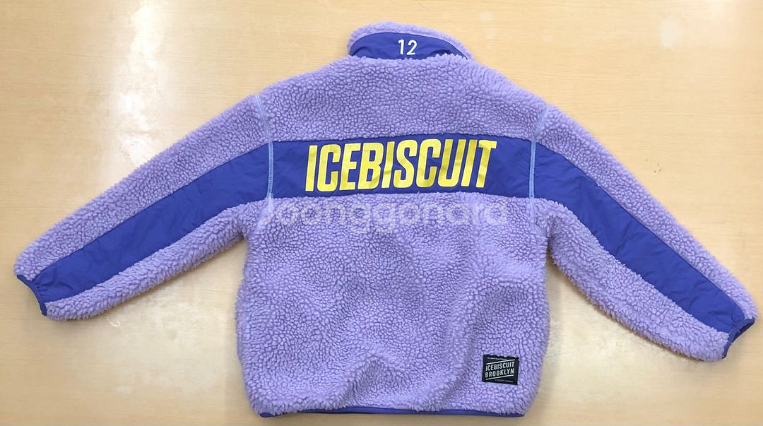 130아이스비스킷 후리스 뽀글이 반집업 맨투맨 보라색 정품 주니어--1