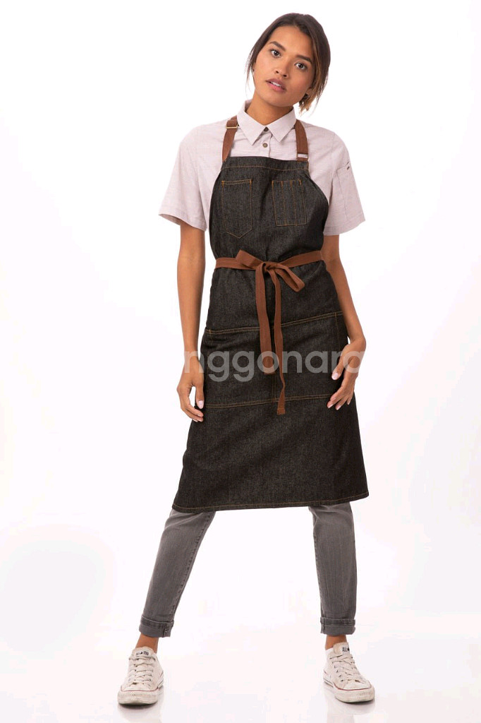 쉐프웍스 Chef Works 멤피스 빕 데님 앞치마 새상품--0