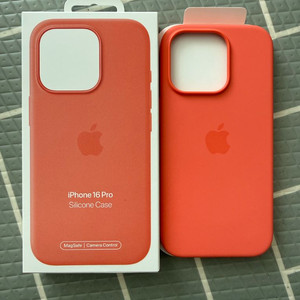 아이폰16프로 애플 정품 실리콘 케이스 텐저린 팔아요