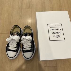 메종 미하라 야스히로 피터슨 OG 솔 캔버스 로우 스니커즈 블랙A01FW702-BLACK 37사이즈