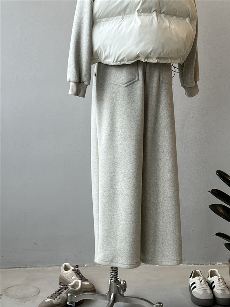 고급 니트 기모 트레이닝세트 오트밀 새제품--8