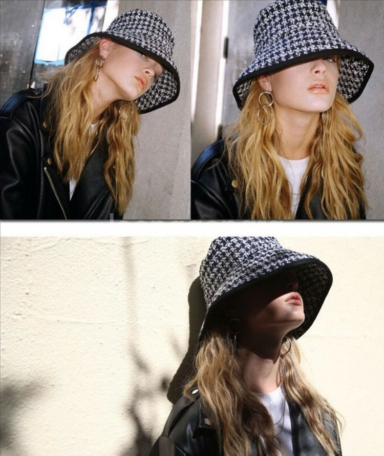 슬리피슬립 글렌체크 버킷햇--3