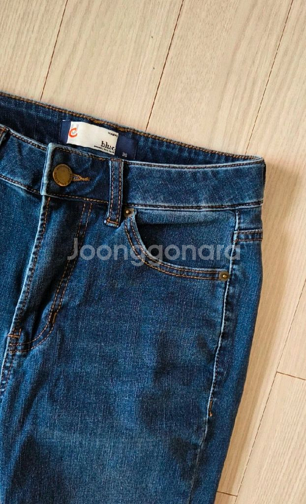 여성약기모 스판 일자청바지--3