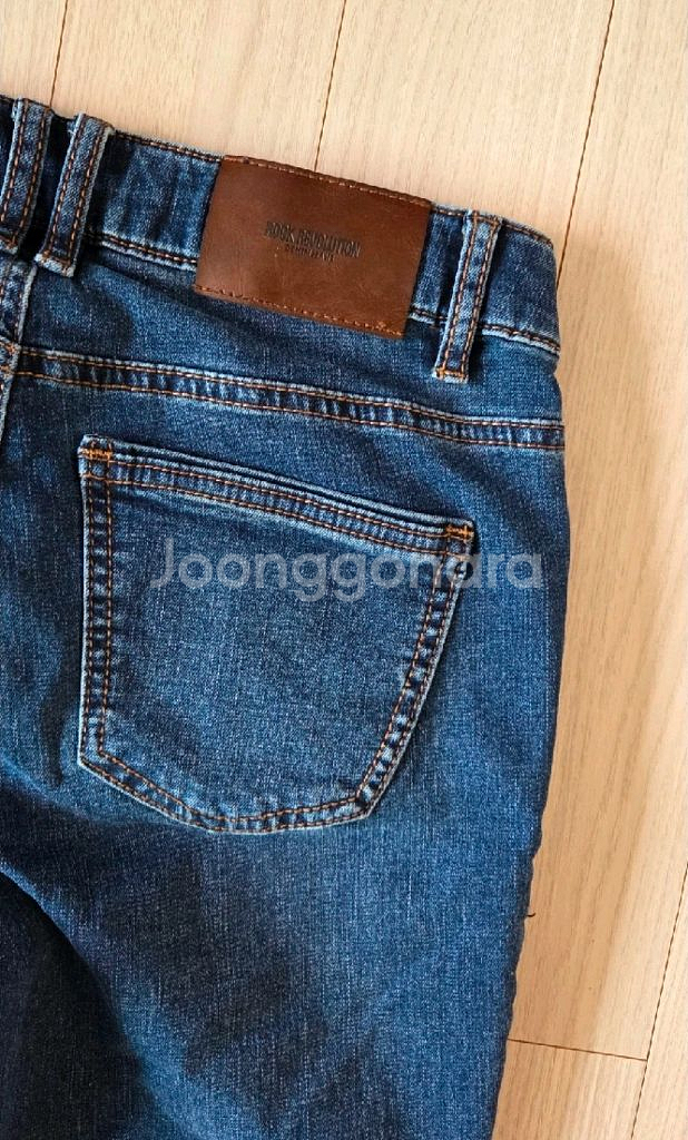 여성약기모 스판 일자청바지--4