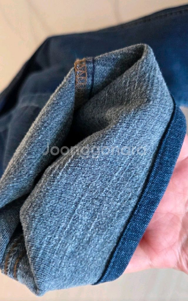 여성약기모 스판 일자청바지--5