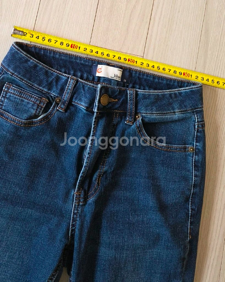 여성약기모 스판 일자청바지--6