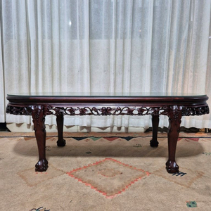 빈티치 장미목 타원형 커피테이블