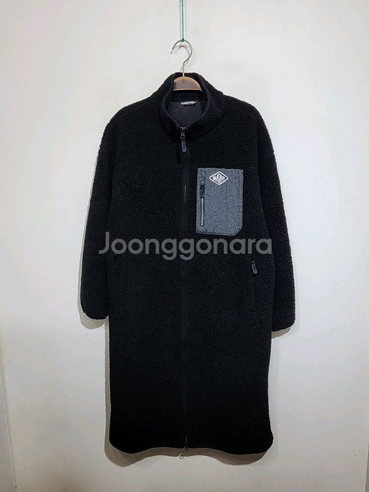 (95) 블랙야크 플리스 롱점퍼 검정 뽀글이 후리스 자켓--0