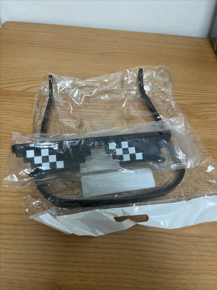 모자이크 픽셀 선글라스, 사각 머리띠 세트 이미지