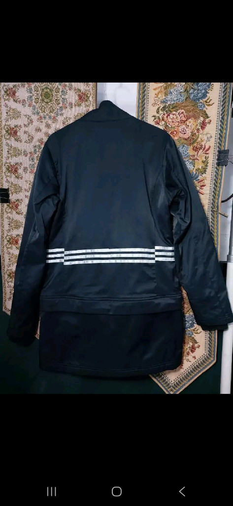 XL여 아디다스 기모 허리분리 삼선 코트 자켓--1