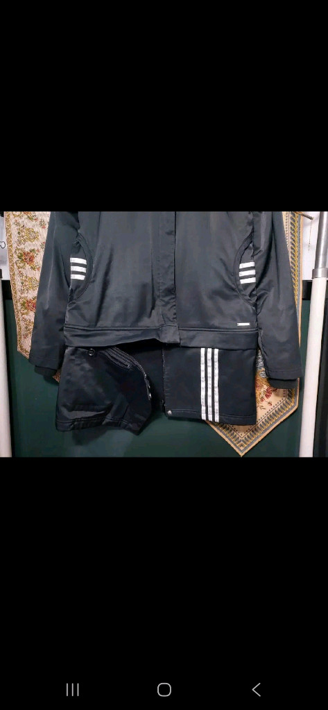 XL여 아디다스 기모 허리분리 삼선 코트 자켓--2