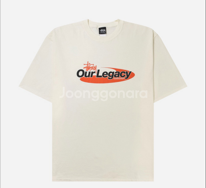 스투시 x 아워레가시 콜라보 티셔트 화이트--0