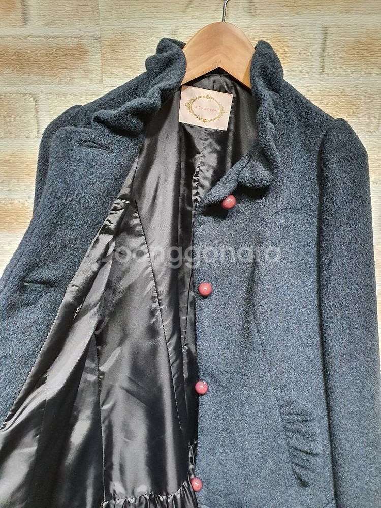 레니본 정품 새것수준 베이비알파카 울 하프코트 55마른--2