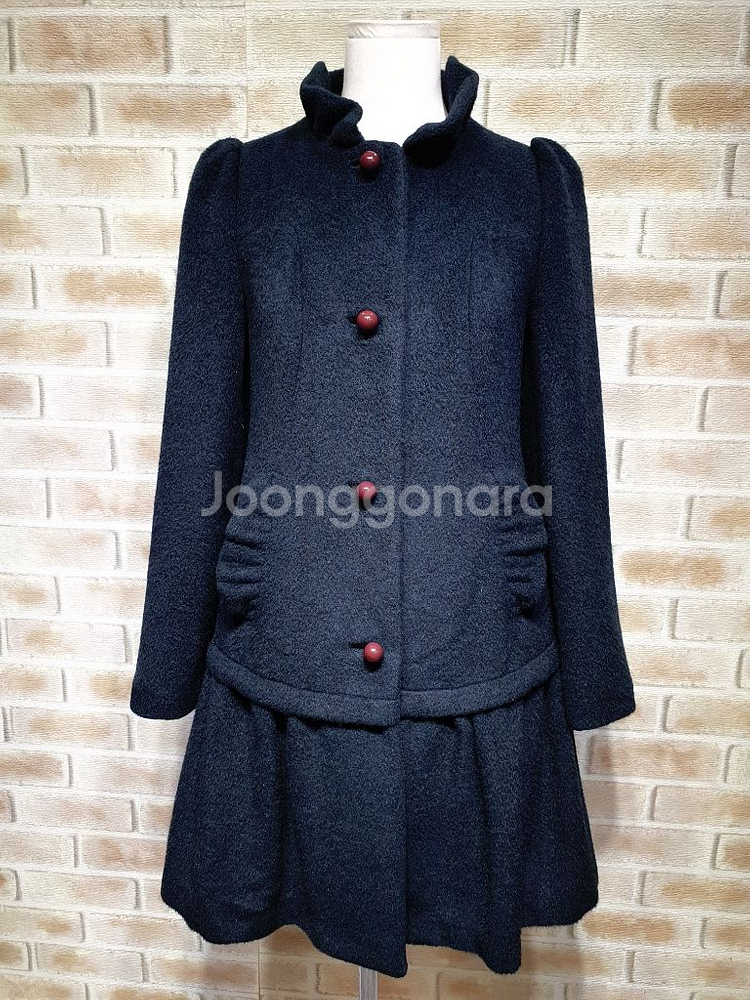 레니본 정품 새것수준 베이비알파카 울 하프코트 55마른--6