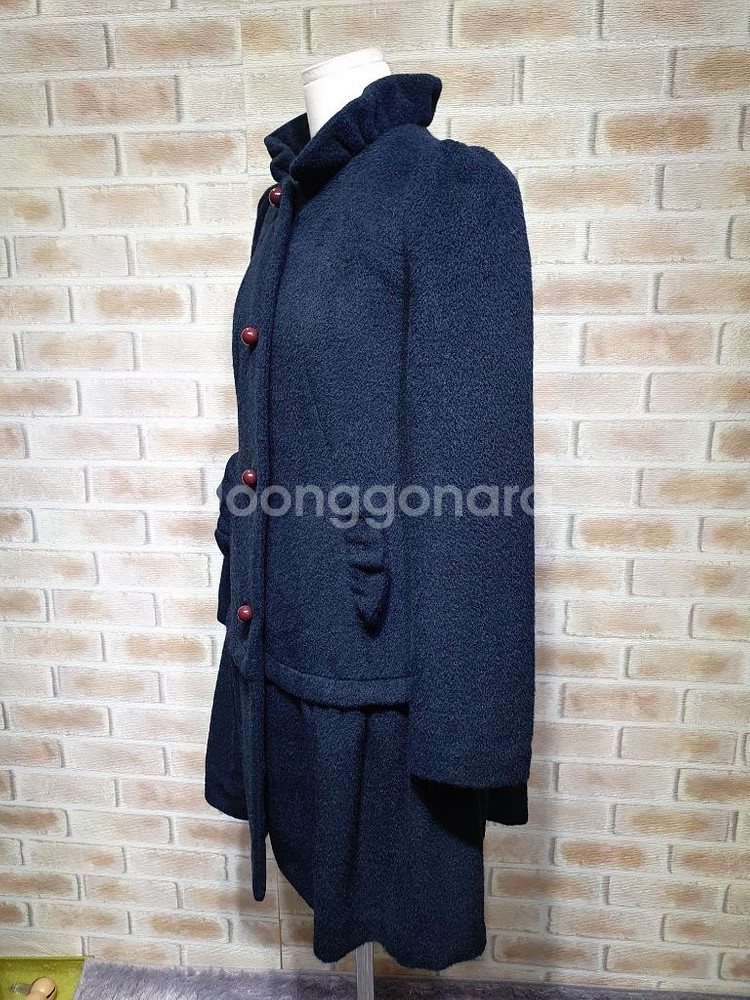 레니본 정품 새것수준 베이비알파카 울 하프코트 55마른--7