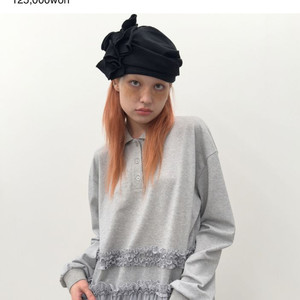 (새상품) 타입서비스 Frilled Hem Collar Top 프릴드 헴 카라 탑