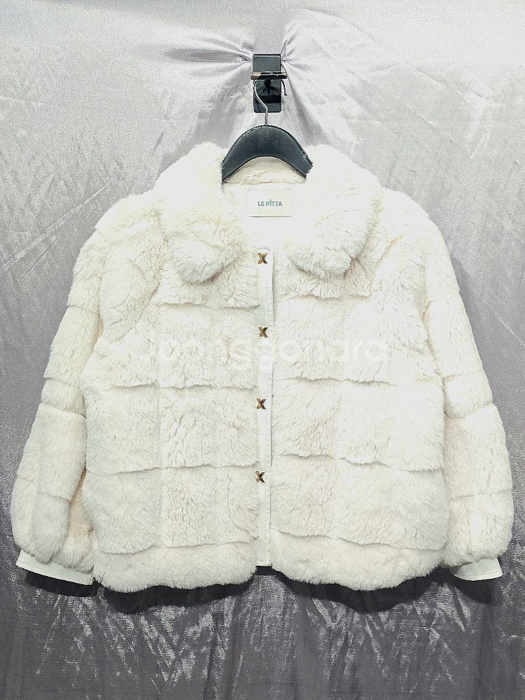 르피타 레더 배색 에코퍼 숏 자켓 85--0