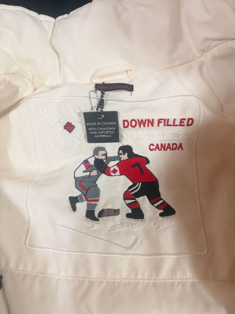 무스너클 쓰리쿼터 여성 패딩 화이트 블랙퍼--3