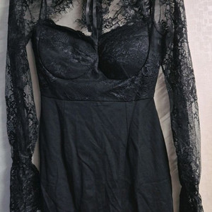 블랙 레이스 미니 원피스 S