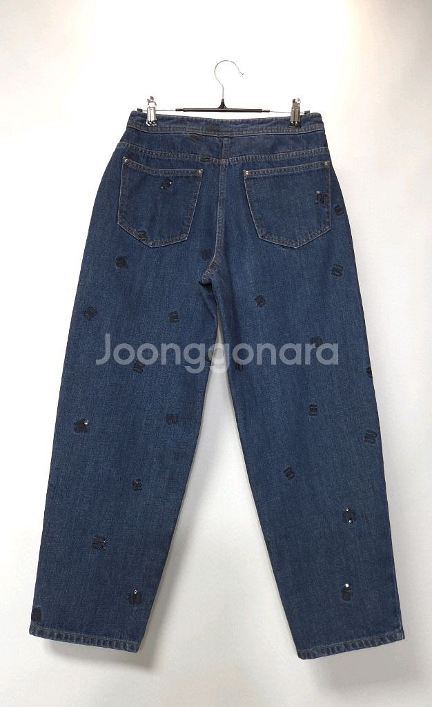 한섬 마인 2022 자수 로고 패턴 데님 팬츠 64-94--5