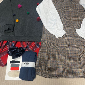 여유130-40)겨울 원피스 2벌+엠버 타이즈