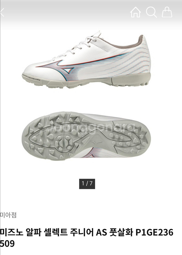 미즈노 알파 셀렉트 주니어 AS 풋살화 240--1