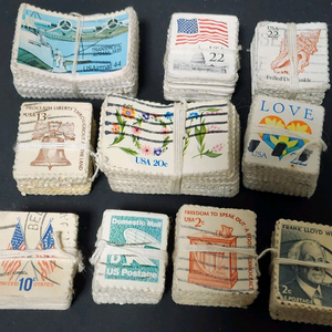 2. 오래된 미국 우표 사용제 10 다발(1000장) 일괄. 이미지