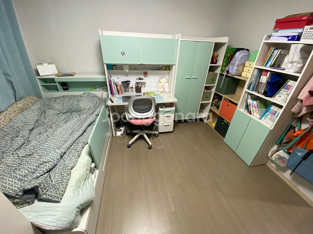 꿈꾸는 요셉 침대, 책상, 옷장, 책장 세트(민트색상)--1