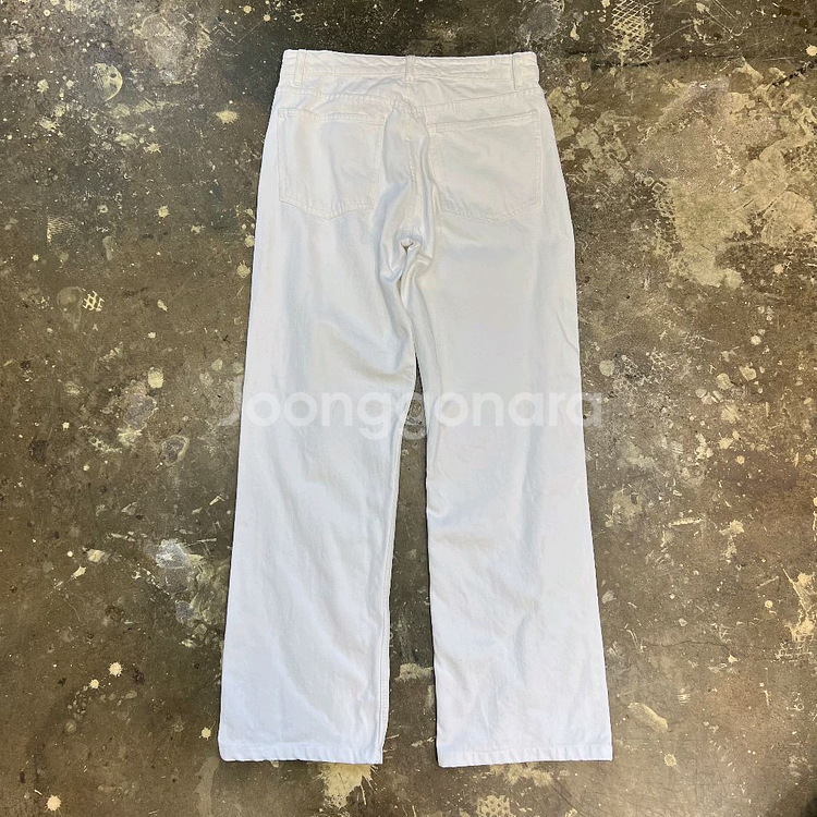 30) ZARA 자라 화이트 데님 와이드 팬츠 화이트진 청바지--1