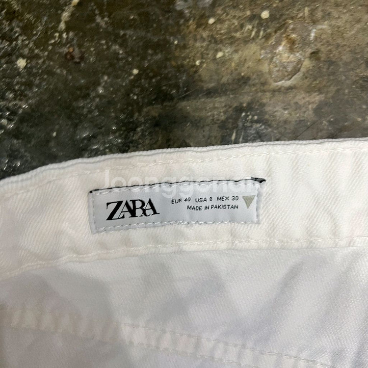 30) ZARA 자라 화이트 데님 와이드 팬츠 화이트진 청바지--3